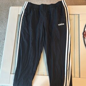 Adidas Black Joggers with White Stripes